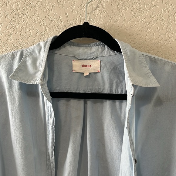 XIRENA Beau Ombré Button Down Shirt Long Sleeve, Blu Dawn, Size XS - Picture 4 of 9